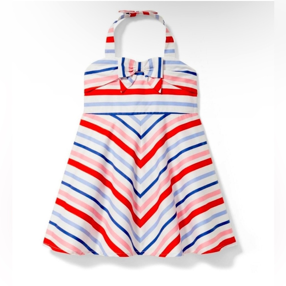 JANIE AND JACK | Striped Halter Dress with Bow.